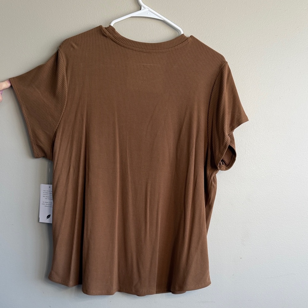 Magaschoni Tan Ribbed Knit Top - Picture 5 of 5
